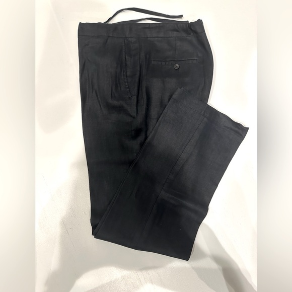 EUC, Kenneth Cole New York slim black Linen drawstring pants, L - Picture 1 of 4